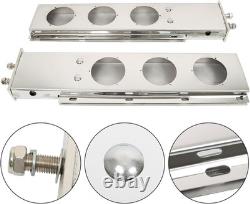 30 Stainless Steel Chrome Mud Flap Hanger with Light Cutouts Spring Loaded 2 1/2