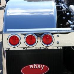 30 Stainless Steel Chrome Mud Flap Hanger with Light Cutouts Spring Loaded 2 1/2