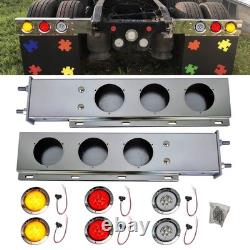 30 Stainless Steel Mud Flap Hanger Bar 30 LED Tail Light for Semi Truck Trailer