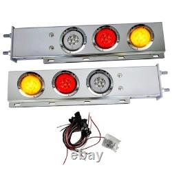 30 Stainless Steel Mud Flap Hanger Bar 30 LED Tail Light for Semi Truck Trailer