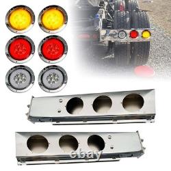 30 Stainless Steel Mudflap Hanger Bar 30 LED Light Waterproof for Truck Trailer