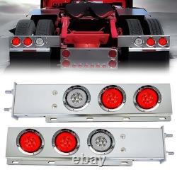 30 Stainless Steel Mudflap Hanger Bar 4 Red 2 White 30LED Tail Light Semi Truck