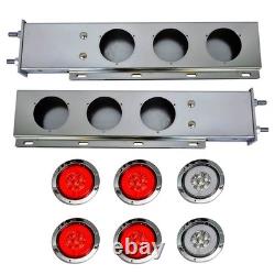 30 Stainless Steel Mudflap Hanger Bar 4 Red 2 White 30LED Tail Light Semi Truck 30 Stainless Steel Mudflap Hanger Bar 4 Red 2 White 30LED Tail Light Semi Truck