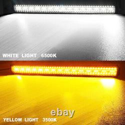 32 1850w Amber White Strobe Led Light Bar Combo Beam Offroad Driving 4wd Truck