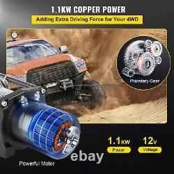 3500LBS Electric Winch Synthetic Rope Trailer Off Road For Boat Truck Pickup SUV