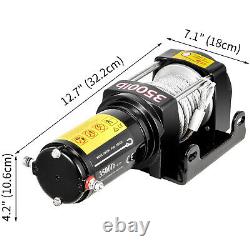 3500LB Electric Winch 12V Trailer Steel Cable Off Road For Boat Truck Pickup SUV