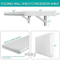 36 in Stainless Steel Folding Serving Shelf Wall Mount for Food Truck & BBQ