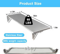 39 Folding Stainless Steel Concession Shelf for Food Trucks and Stalls