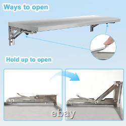 39 Folding Stainless Steel Concession Shelf for Food Trucks and Stalls