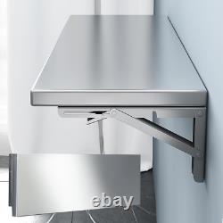 39 Folding Stainless Steel Concession Shelf for Food Trucks and Stalls