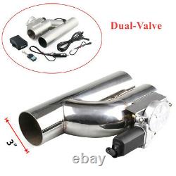 3/76mm Car Auto Exhaust Control E-Cut Out Valve Electric Y Pipe with Remote Kit