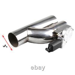 3/76mm Car Auto Exhaust Control E-Cut Out Valve Electric Y Pipe with Remote Kit