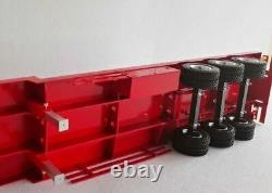 3 Axle 1000mm Full Stainless Steel LowBoy Trailer for Tamiya 1/14 Tractor Truck