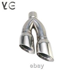 3 ID 4 OD 16 Long Dual Slant Angle Stainless Steel Exhaust Tip For truck Car