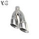 3 Id 4 Od 16 Long Dual Slant Angle Stainless Steel Exhaust Tip For Truck Car