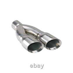 3 ID 4 OD 16 Long Dual Slant Angle Stainless Steel Exhaust Tip For truck Car