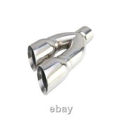 3 ID 4 OD 16 Long Dual Slant Angle Stainless Steel Exhaust Tip For truck Car