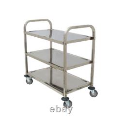 3 Layers Stainless Steel Kitchen Restaurant Utility Cart Hand Truck High Quality