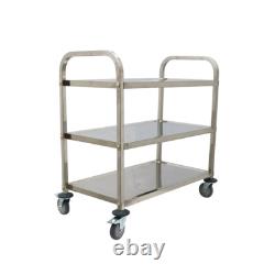 3 Layers Stainless Steel Kitchen Restaurant Utility Cart Hand Truck High Quality