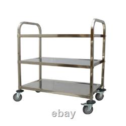 3 Layers Stainless Steel Kitchen Restaurant Utility Cart Hand Truck High Quality