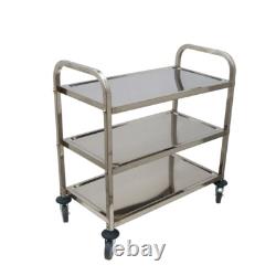 3 Layers Stainless Steel Kitchen Restaurant Utility Cart Hand Truck High Quality