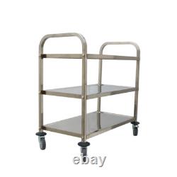 3 Layers Stainless Steel Kitchen Restaurant Utility Cart Hand Truck High Quality