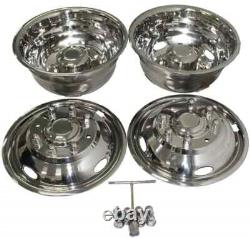 4PCS Set for 2005-2020 FORD F350 Truck 17 Stainless Dual Wheel Simulators