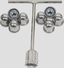 4PCS Set for 2005-2020 FORD F350 Truck 17 Stainless Dual Wheel Simulators