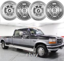 4PCS Set for 2005-2020 FORD F350 Truck 17 Stainless Dual Wheel Simulators