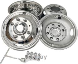 4PCS Set for 2005-2020 FORD F350 Truck 17 Stainless Dual Wheel Simulators