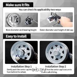 4Pcs 4.25 Stainless Steel Trailer Wheel Center Caps for Truck SUV RV Chrome H
