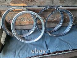 4-16Chevy Truck Factory GM Polished Stainless Steel Trim Rings For Steel Wheels