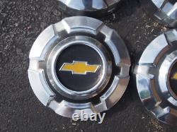 (4) 1969 1977 Chevy 1/2 Ton 4X4 Truck Dog Dish Stainless Steel Hubcaps 10.5