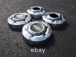 (4) 1969 1977 Chevy 1/2 Ton 4X4 Truck Dog Dish Stainless Steel Hubcaps 10.5