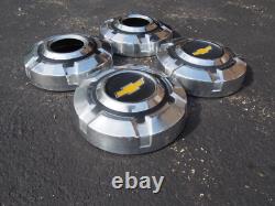 (4) 1969 1977 Chevy 1/2 Ton 4X4 Truck Dog Dish Stainless Steel Hubcaps 10.5