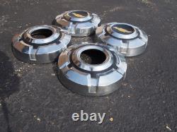(4) 1969 1977 Chevy 1/2 Ton 4X4 Truck Dog Dish Stainless Steel Hubcaps 10.5