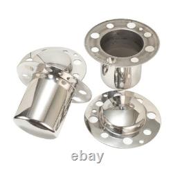 4 Pcs 4.9 Push Through Wheel Center Caps for Truck Trailer Stainless Steel