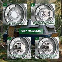 4 Pcs 4.9 Push Through Wheel Center Caps for Truck Trailer Stainless Steel