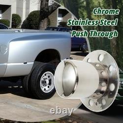 4 Pcs 4.9 Push Through Wheel Center Caps for Truck Trailer Stainless Steel