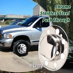 4 Pcs 4.9 Push Through Wheel Center Caps for Truck Trailer Stainless Steel
