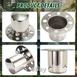 4 Pcs 4.9 Push Through Wheel Center Caps for Truck Trailer Stainless Steel