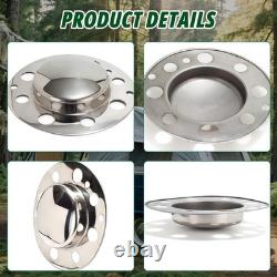 4 Pcs 4.9 Push Through Wheel Center Caps for Truck Trailer Stainless Steel