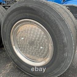 4 Stainless Steel Aero Wheel Covers For 22.5x8.25 Steel Truck Wheels