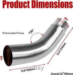 4 to 6 Exhaust Tip Elbow Durable Stainless Steel Truck Side Exit