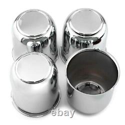 4pcs Steel Truck Wheel Center Caps Fit For 3.19 Center Bore Chrome Push Through