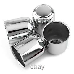 4pcs Steel Truck Wheel Center Caps Fit For 3.19 Center Bore Chrome Push Through