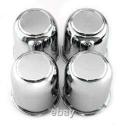 4pcs Steel Truck Wheel Center Caps Fit For 3.19 Center Bore Chrome Push Through