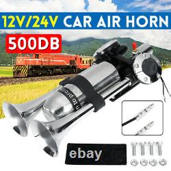 500DB Super Loud Air Horn Compressor 12V/24V Trumpet For Train Car Truck Boat RV