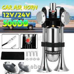 500DB Super Loud Air Horn Compressor 12V/24V Trumpet For Train Car Truck Boat RV