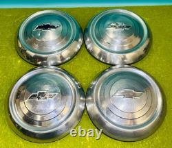 51-'53 CHEVY Fleetline DOG DISH HUBCAPS Styline Wagon 1951 1952 1953 (4)